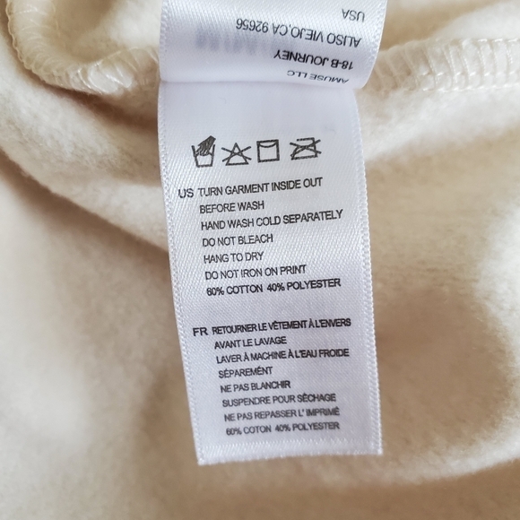 New Amuse Society Summer Kissed Pullover Cream Sweatshirt NWT Size Medium - Picture 11 of 11